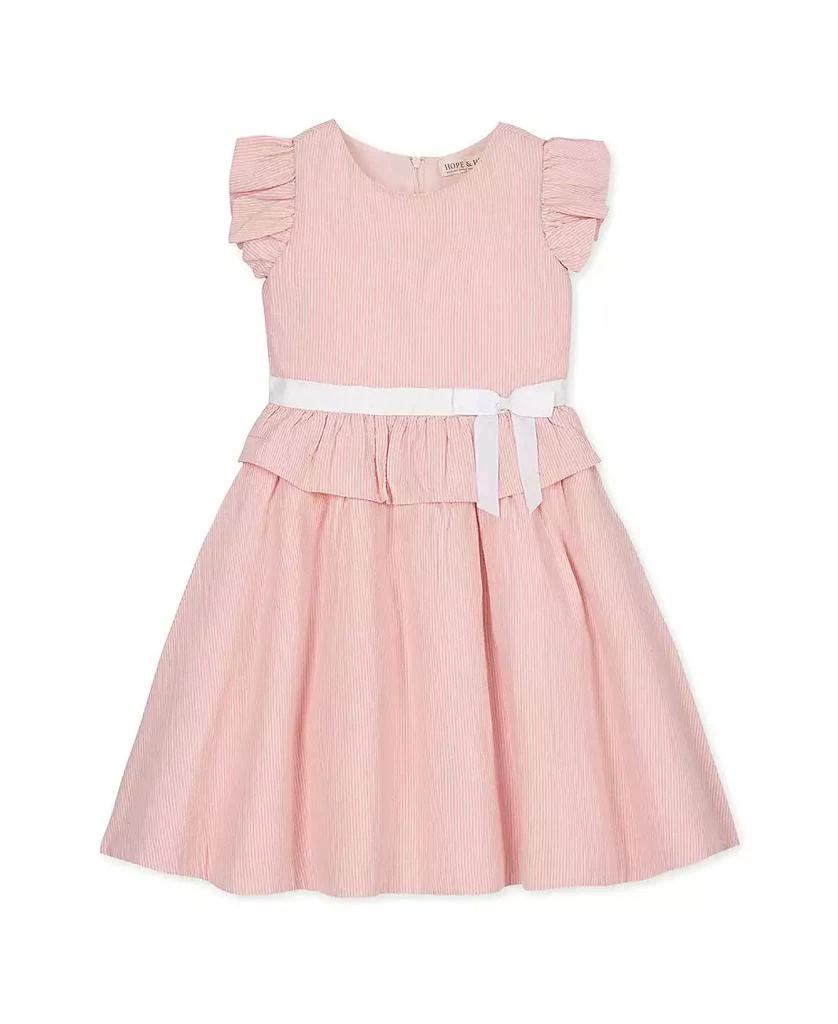 Hope 
Henry Little Girls Organic Seersucker Ruffle Sleeve Peplum Dress
