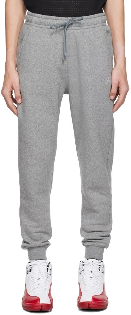 Nike Jordan Gray Embroidered Sweatpants 1