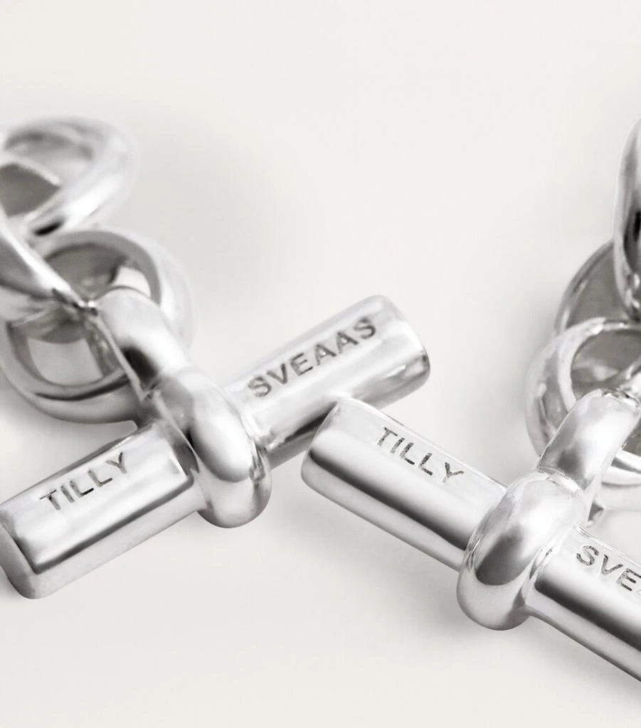 TILLY SVEAAS Sterling Silver T-Bar Drop Earrings 6