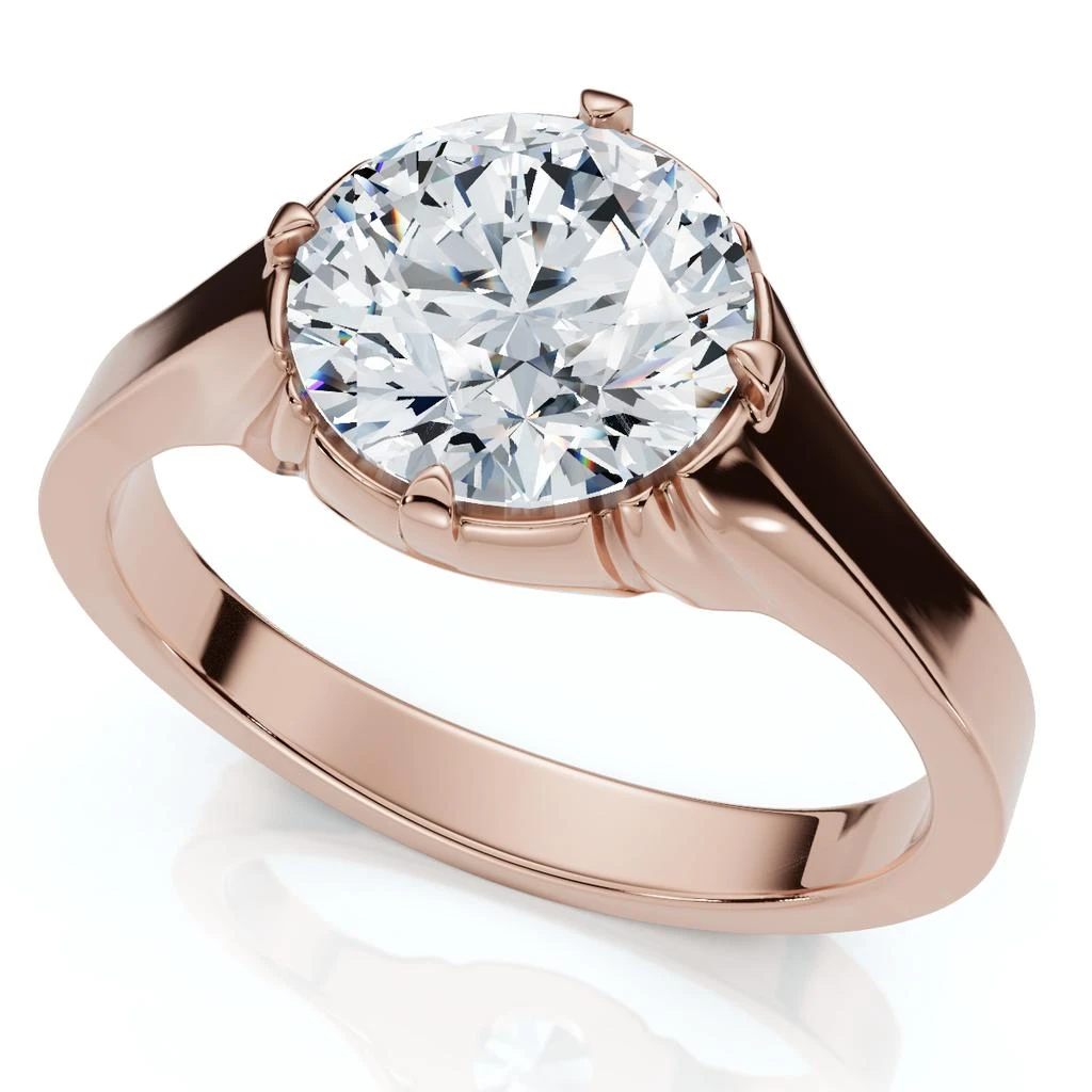 Pompeii3 1 1/2Ct Round Diamond Signet Ring 14k Gold or Platinum Lab Grown 1