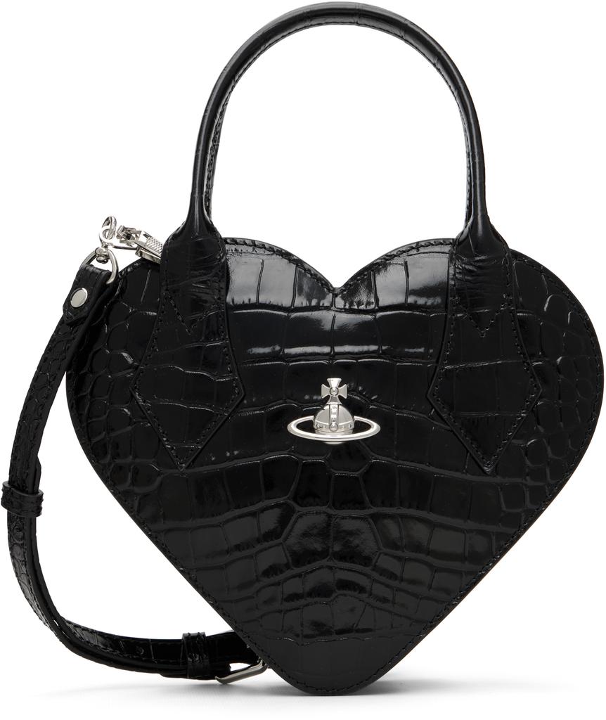 Vivienne Westwood Leather Croc-Embossed Josephine Heart Bag