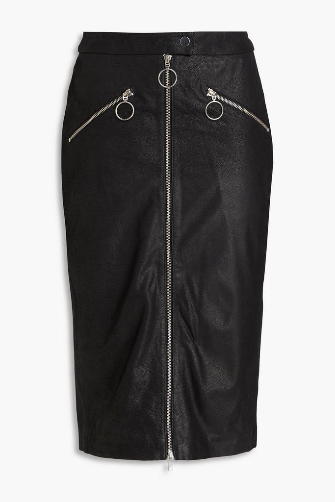 Muubaa Zip-detailed textured-leather skirt