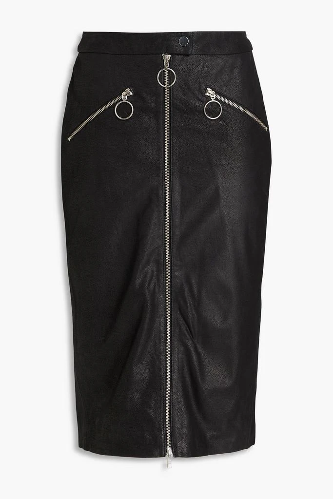 MUUBAA Zip-detailed textured-leather skirt 1