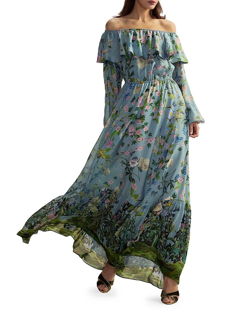 Cynthia Rowley Floral Silk Off-The-Shoulder Maxi Dress 4