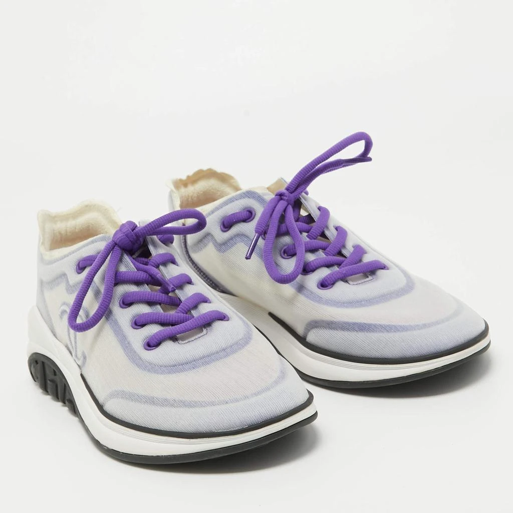 Chanel Chanel Purple/White Mesh Interlocking CC Logo Sneakers Size 40.5 4