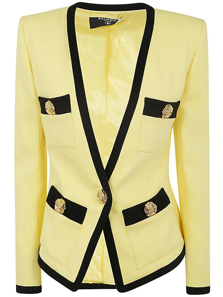 Balmain Balmain Contrast Trim Crepe Blazer 1