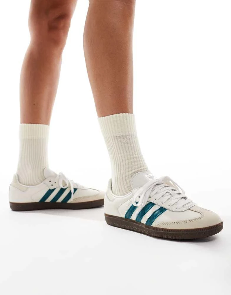 Adidas adidas Originals Samba OG in white and teal 3