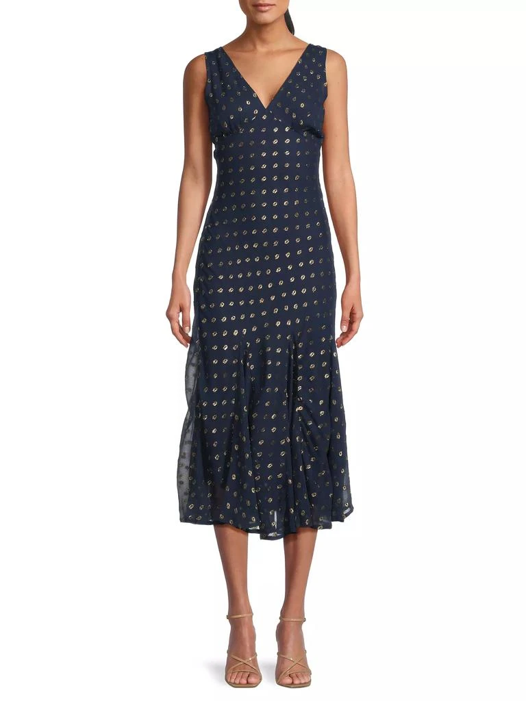 Ciao Lucia Clarette Metallic Dot Sleeveless Midi-Dress 3