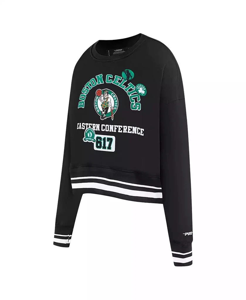 Pro Standard Women's Black Boston Celtics Area Code Cropped Pullover Sweatshirt 5
