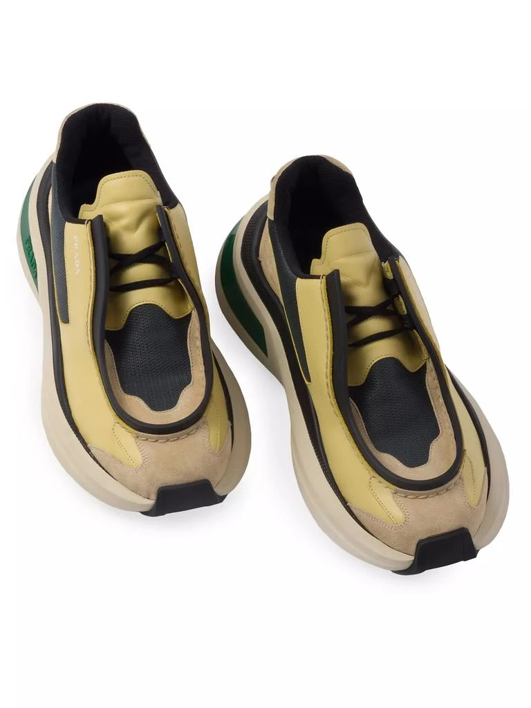 Prada Systeme Brushed Leather Sneakers 3