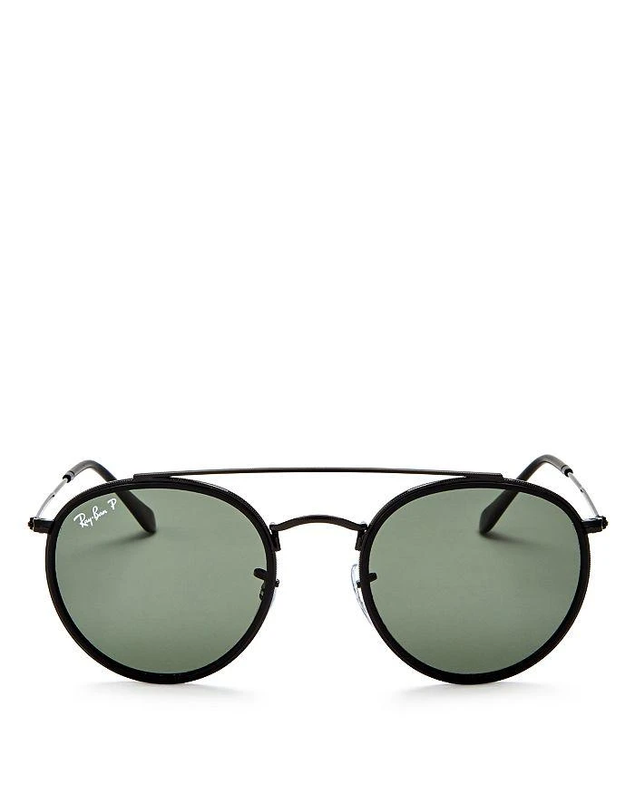 Ray-Ban Polarized Brow Bar Round Sunglasses, 51mm 1