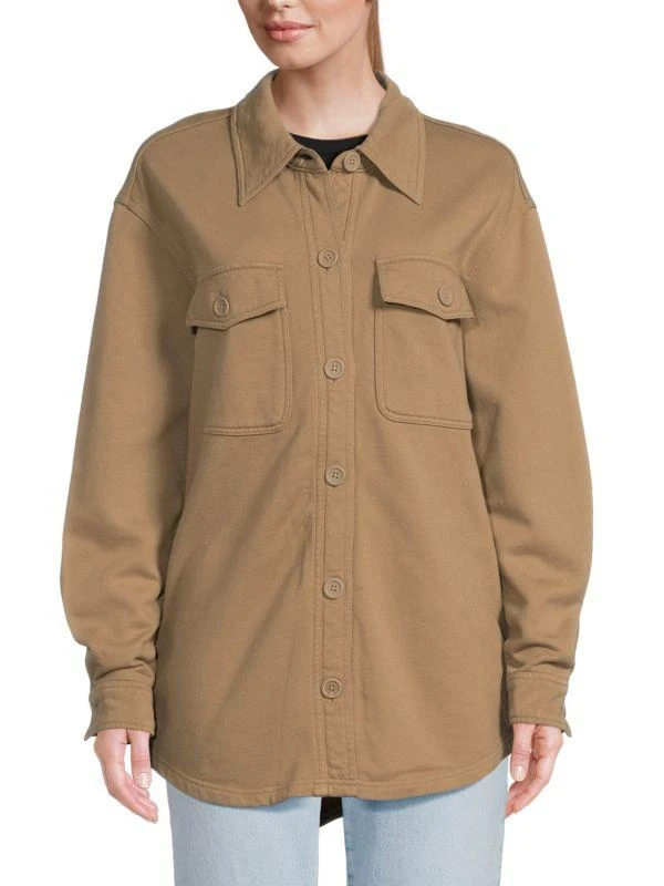 Good American Fleece Shirt Jacket 1