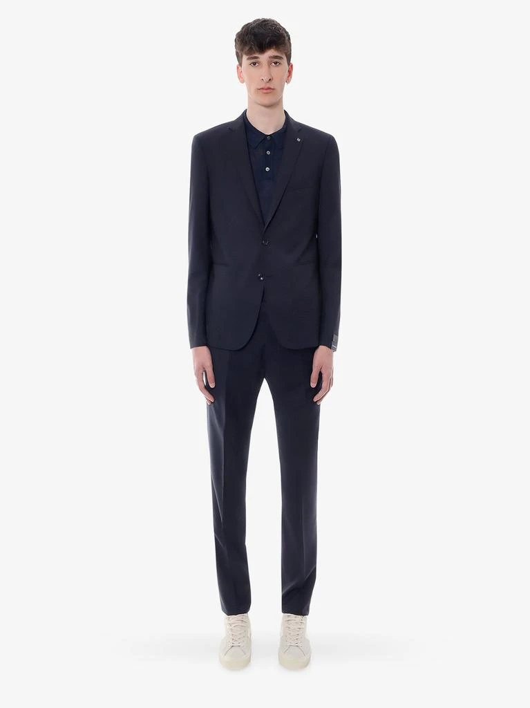 TAGLIATORE Virgin wool suit with removable iconic brooch 3