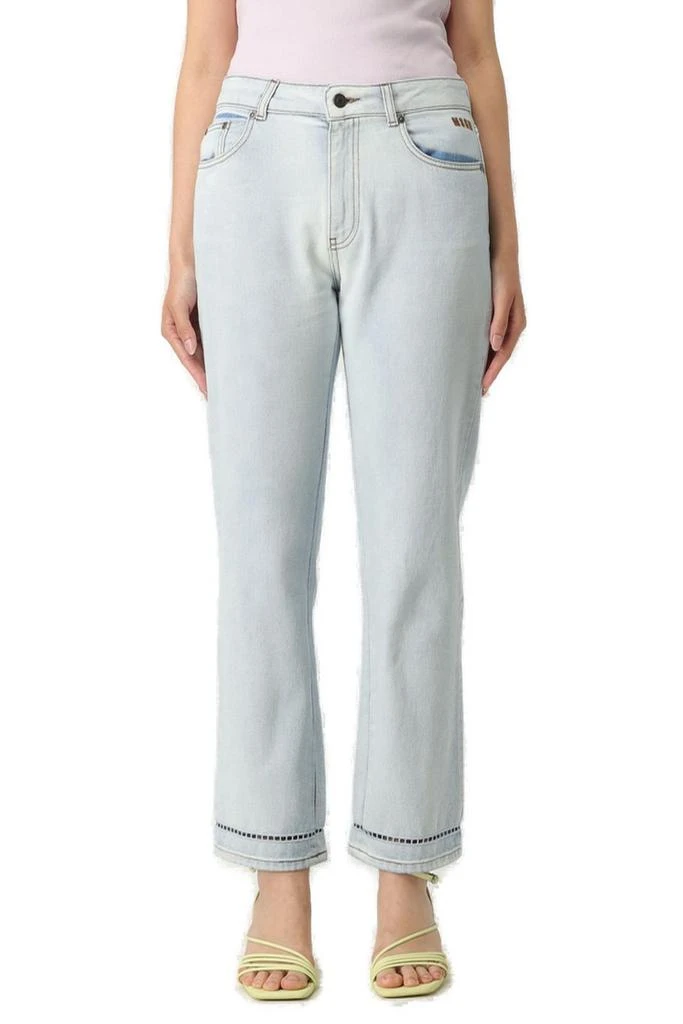 MSGM MSGM Logo Patch Straight-Leg Jeans 1