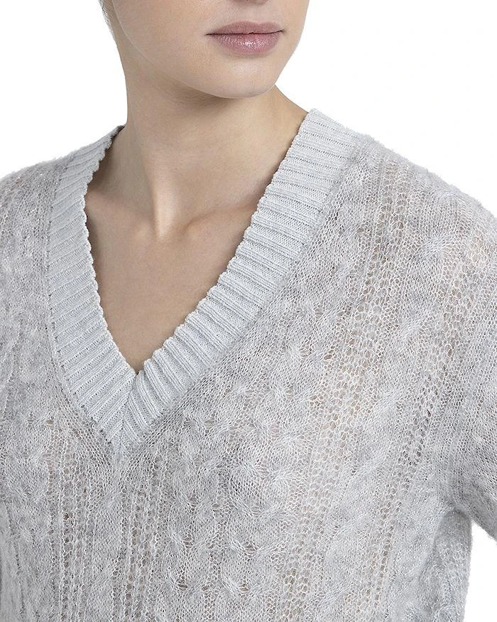 Peserico V Neck Cable Knit Sweater 3