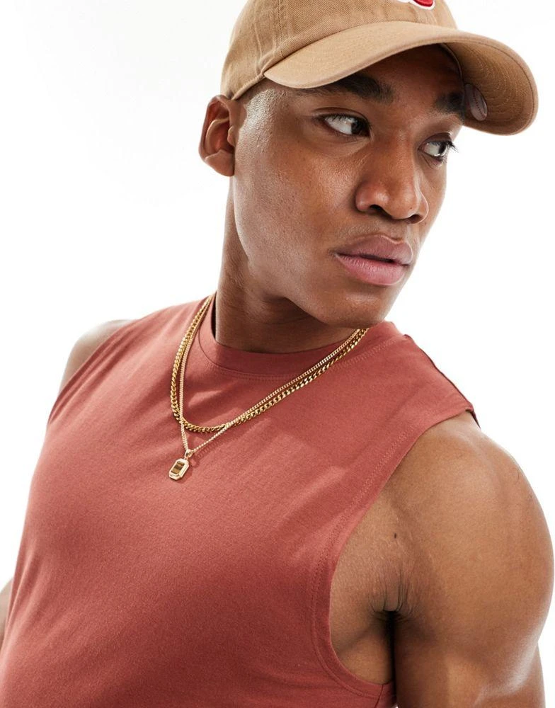 ASOS ASOS DESIGN essential boxy tank in brown 3