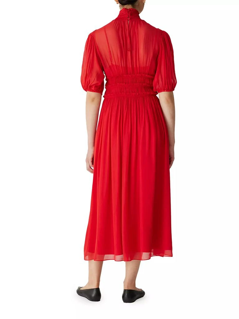 Rebecca Taylor Chiffon Smocked-Waist Dress 4