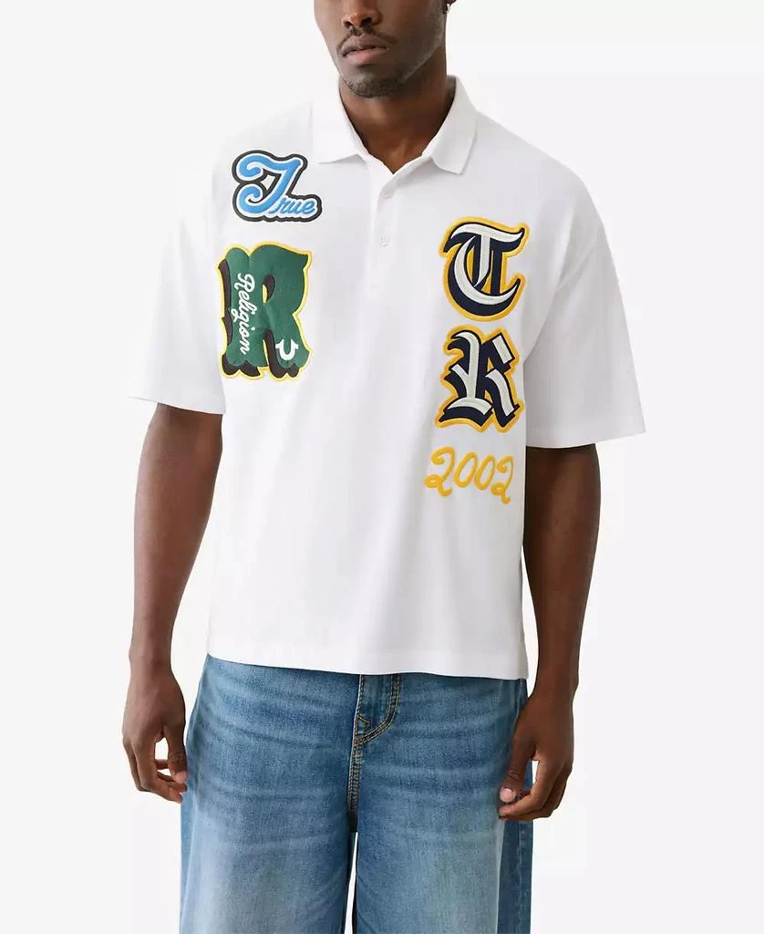 True Religion Men's Short Sleeve Overt Patch Polo Shirt 1