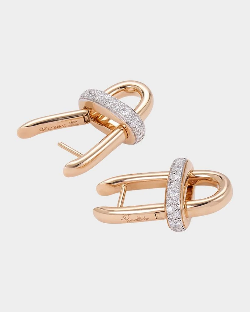 Pomellato Iconica 18K Rose Gold Diamond Link Earrings 4