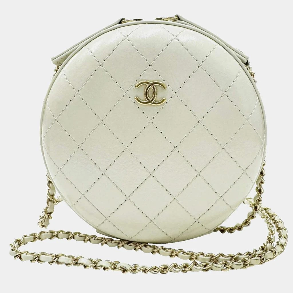 Chanel Chanel Ivory Leather Matelasse Round Chain Shoulder bag 1