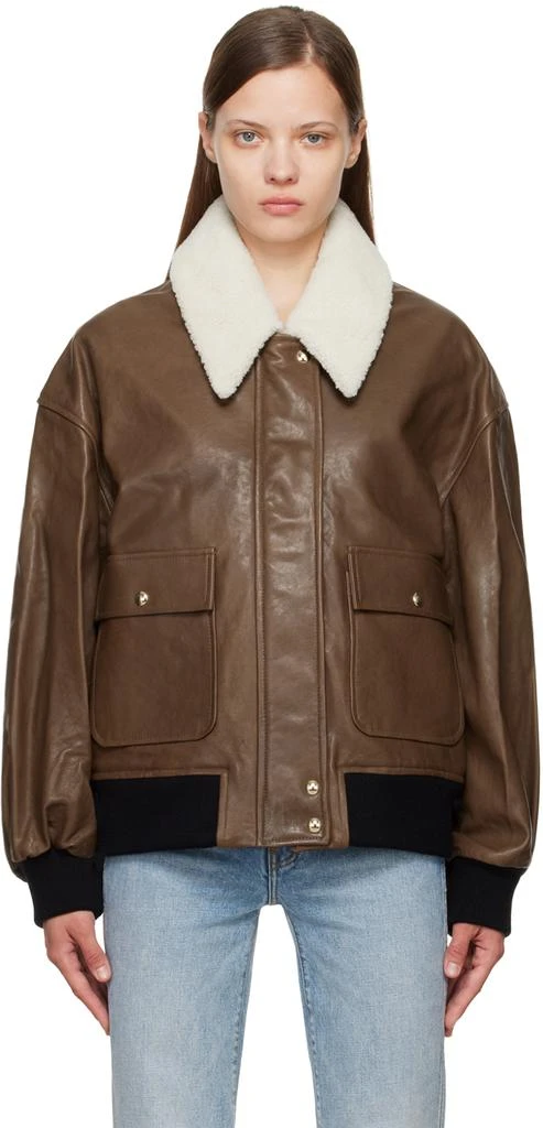Khaite Brown 'The Shellar' Leather Jacket 1