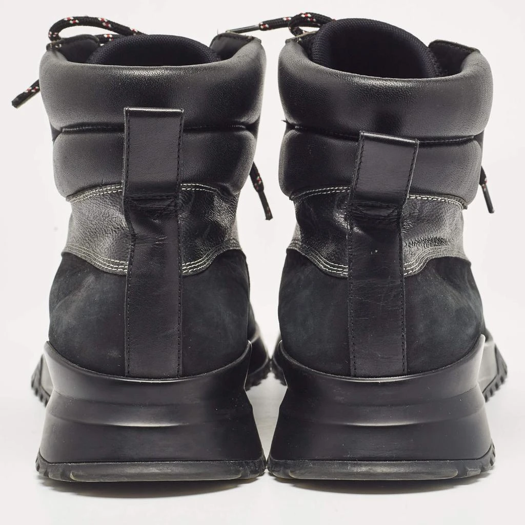 Louis Vuitton Louis Vuitton Black Monogram Canvas and Leather High Top Sneakers Size 45 5