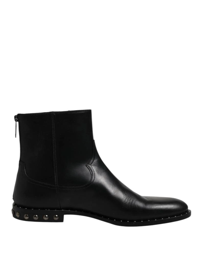Leather Logo Ankle Boots Studded Men display picture 3