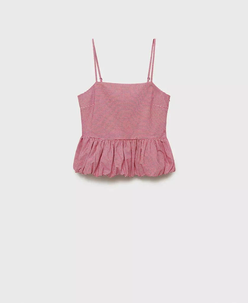 Mango Women's Ruffled Gingham-Check Top 1
