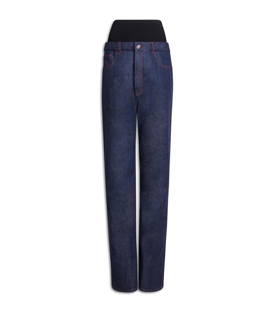 Alaïa Knit-Waist Straight Jeans