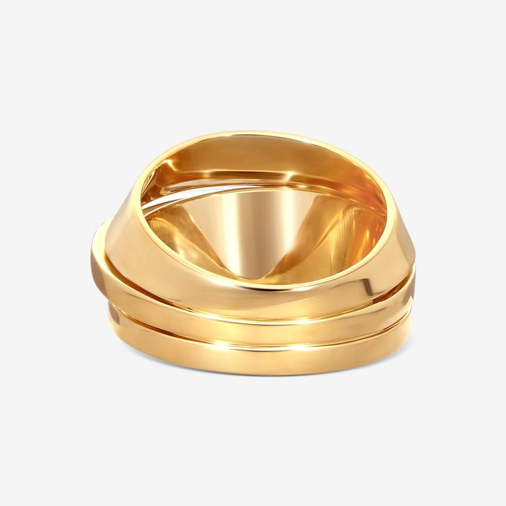 Crivelli Crivelli 18K Yellow Gold Double Diamond Row Dome Ring Sz. 7 R0289E-7 2