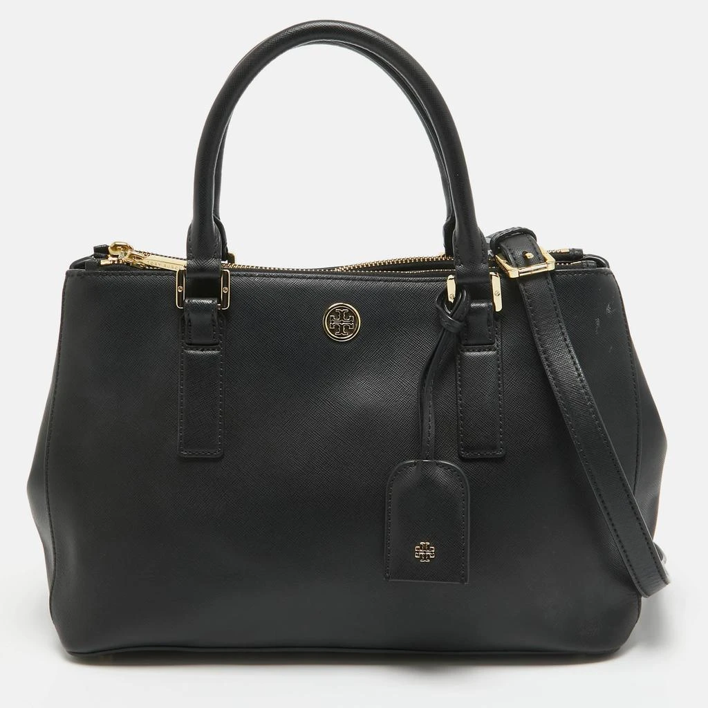 Tory Burch Tory Burch Black Saffiano Leather Double Zip Robinson Tote 1