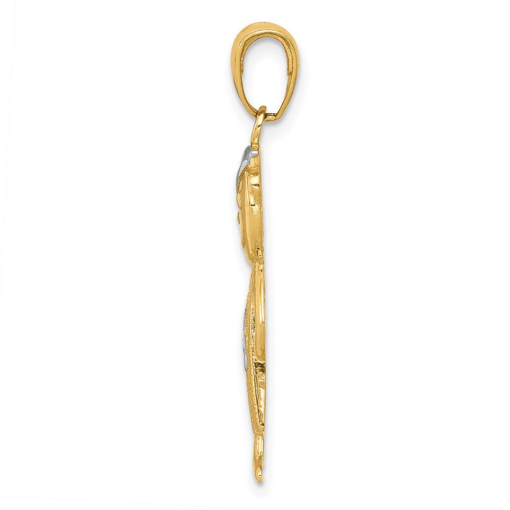 Diamond2Deal 10k Yellow Gold Rhodium Boy Hands in Pockets Pendant