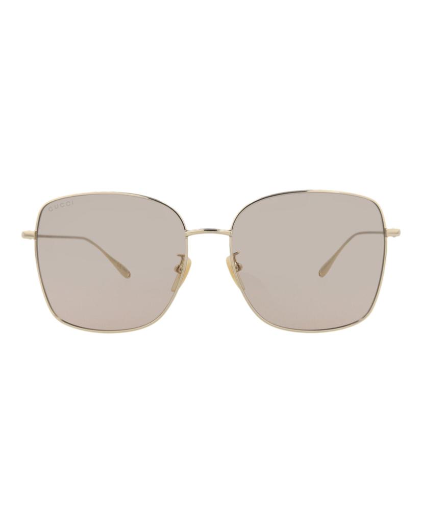 Gucci Square-Frame Metal Sunglasses