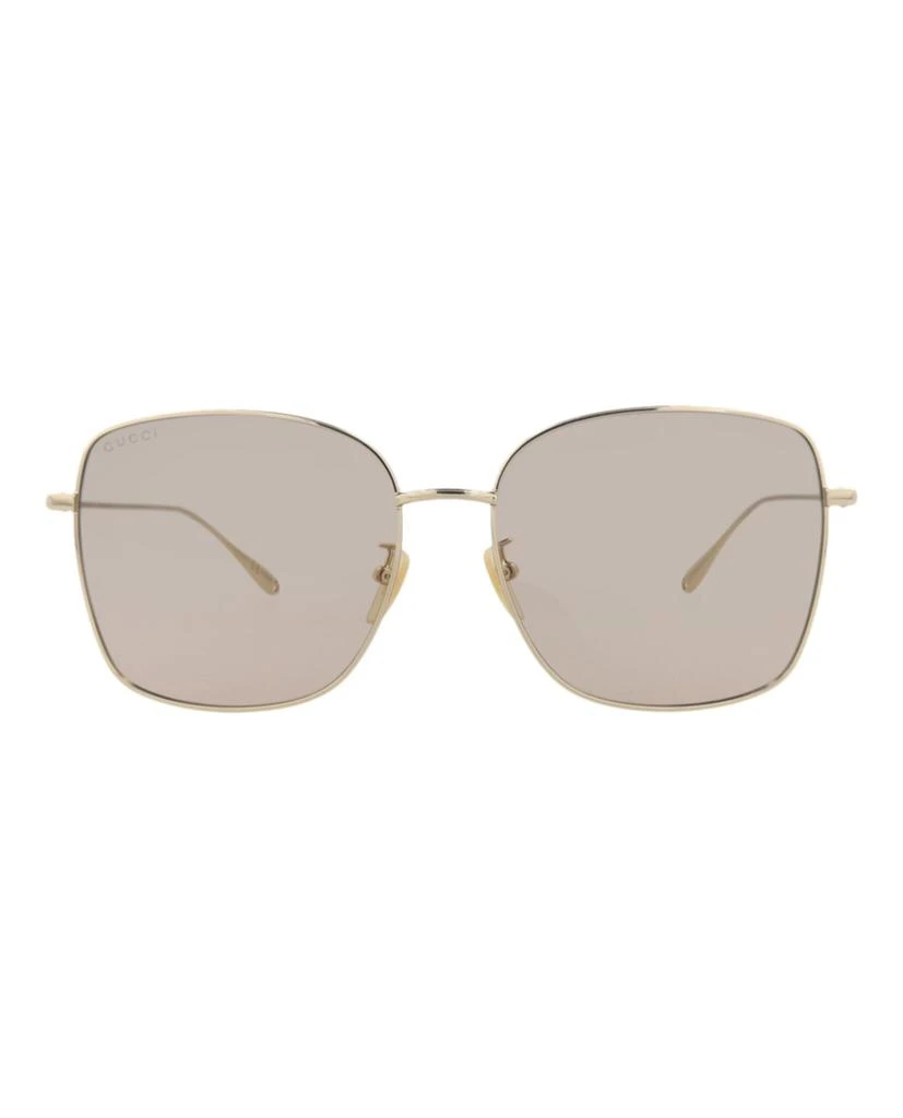 Gucci Square-Frame Metal Sunglasses 1