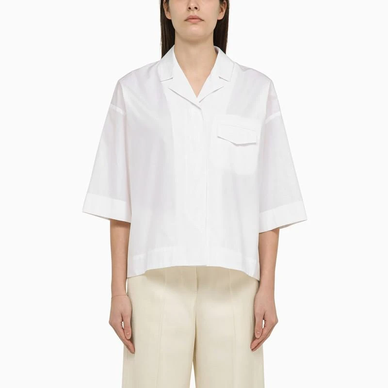 Max Mara White short-sleeved cotton shirt 1