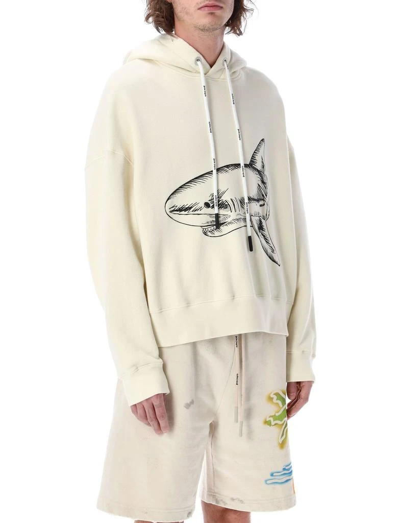 Palm Angels Palm Angels Slpit Shark Drawstring Hoodie 3