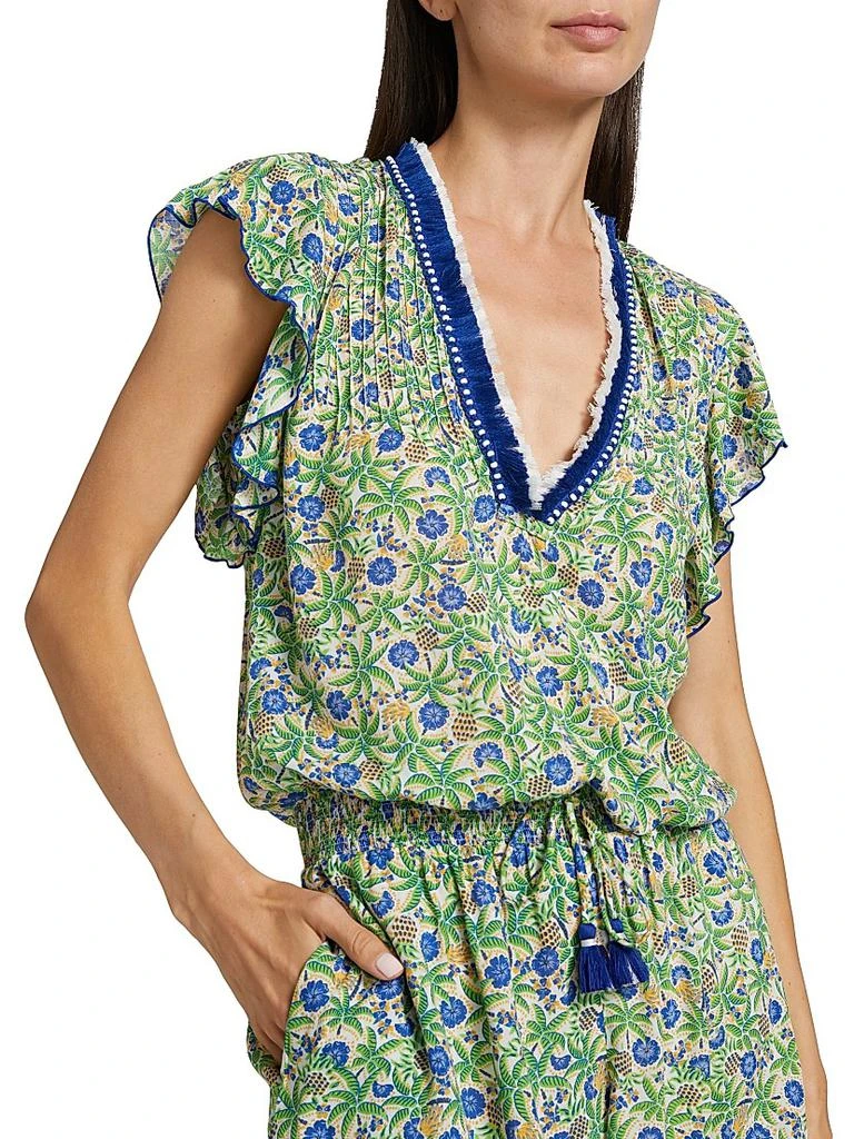 Poupette St Barth Sasha Floral Knit Drawstring Romper 6