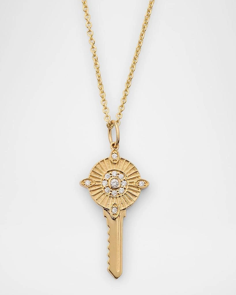 Sydney Evan Protection Key Charm on Cable Chain Necklace 1