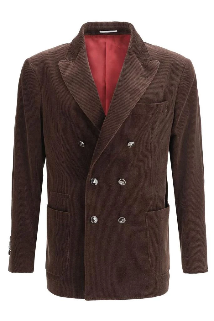 Brunello Cucinelli Brunello Cucinelli Double Breasted Long Sleeved Blazer from Cettire