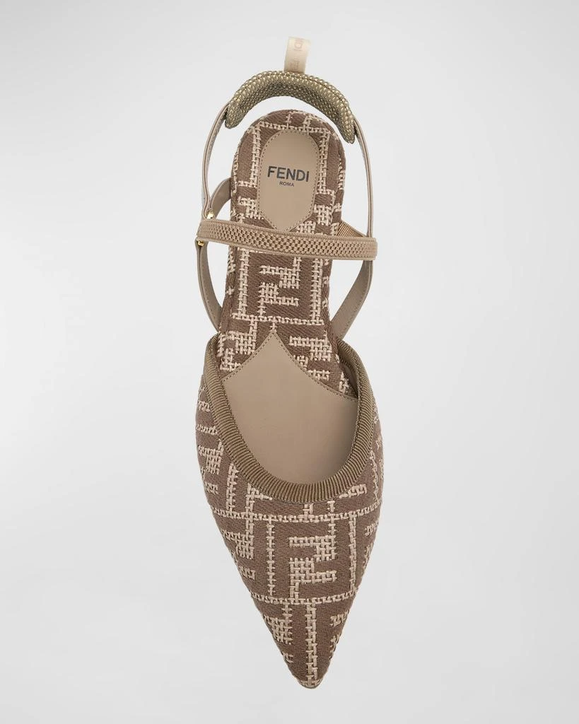 Fendi Colibri Lite FF Raffia Slingback Flats 6