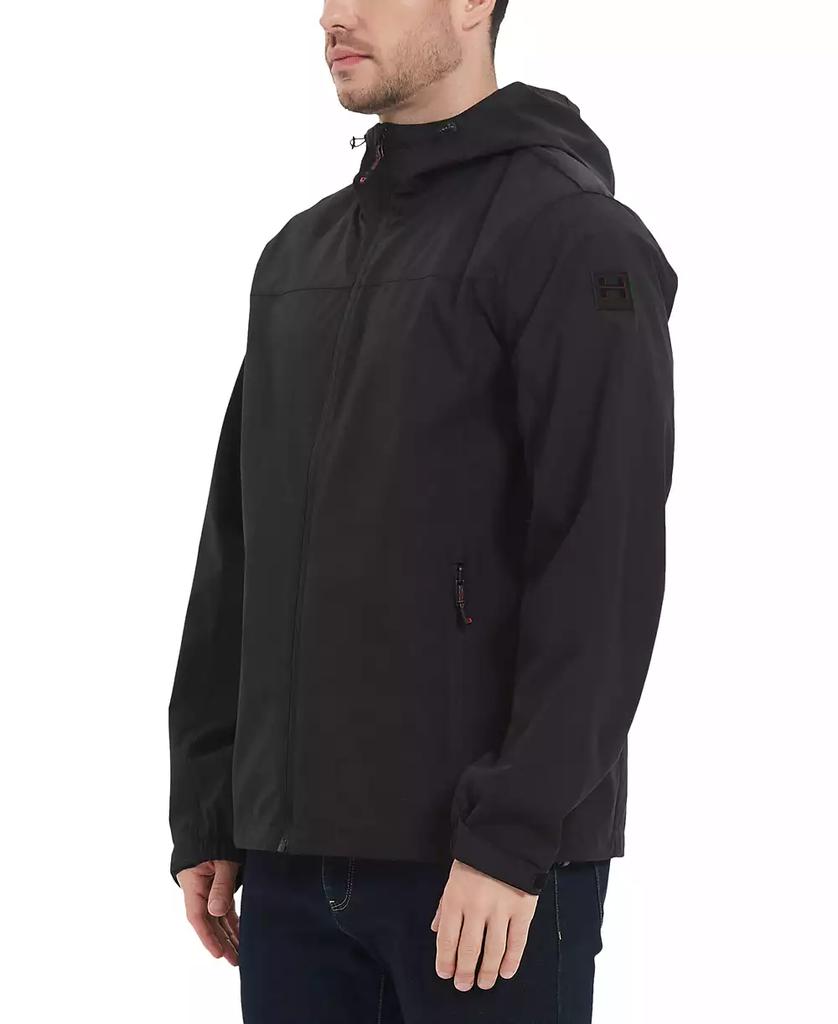 HAWKE & CO Men's All-Season Lightweight Stretch Hooded Rain Jacket