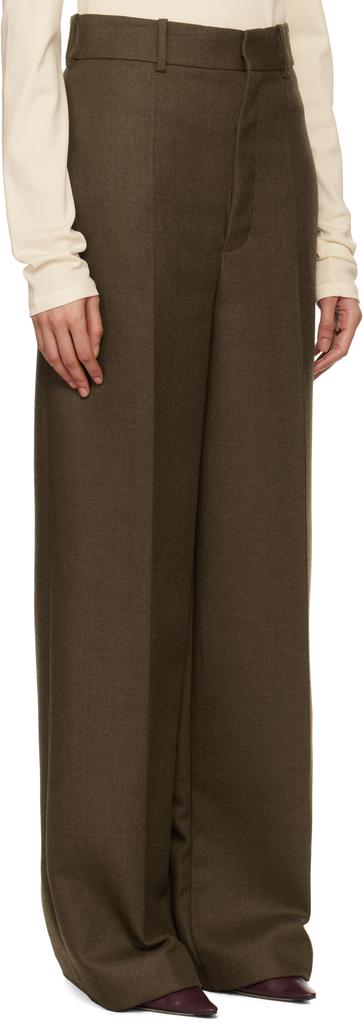 Carven Brown Double Worsted Wool Trousers
