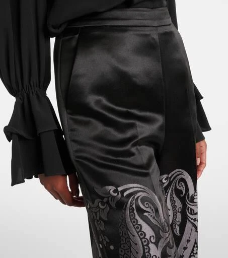 ETRO Printed silk-blend wide-leg pants 5