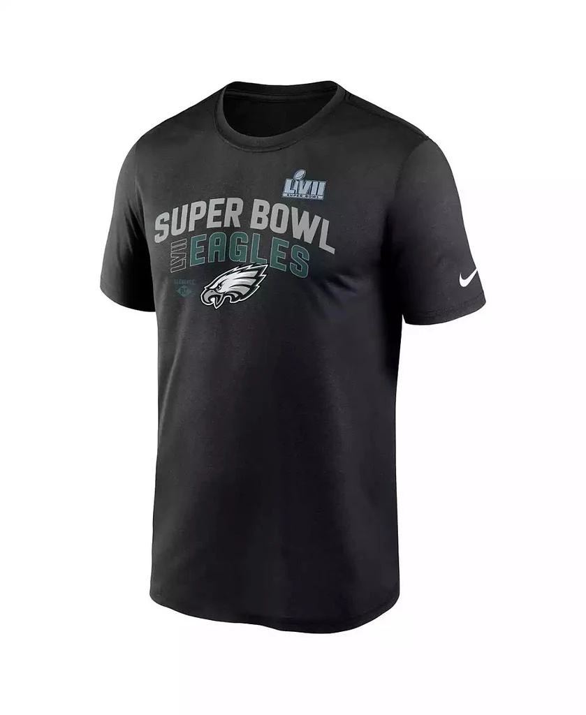 NIKE Men's Black Philadelphia Eagles Super Bowl LVII Team Logo Lockup T-shirt 3