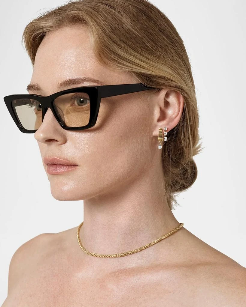 Azlee 18K Yellow Gold Illusion Carre Diamond Earrings 2