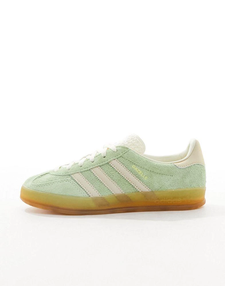 adidas Originals adidas Originals Gazelle Indoor trainers in lime green and yellow 2