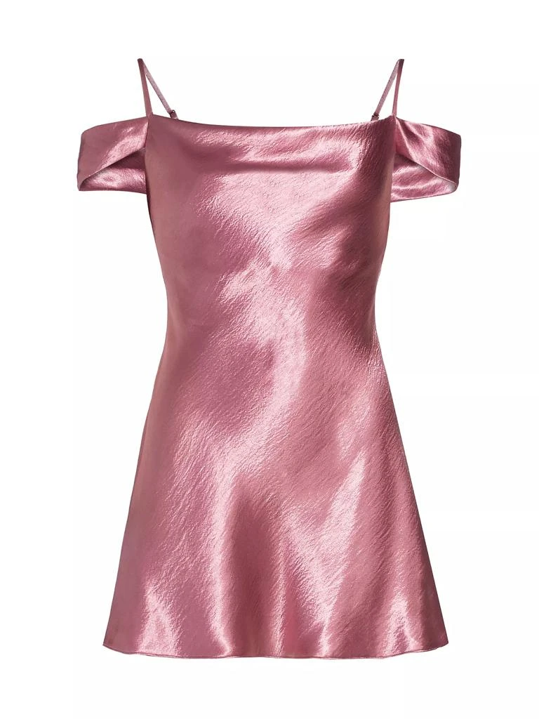 LOVESHACKFANCY Minnette Satin Off-The-Shoulder Minidress 1