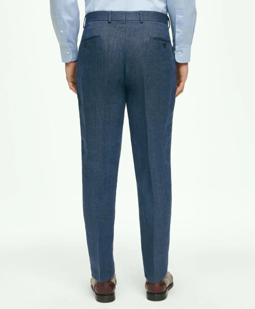 Brooks Brothers Slim Fit Linen-Blend Herringbone Suit Pants 2