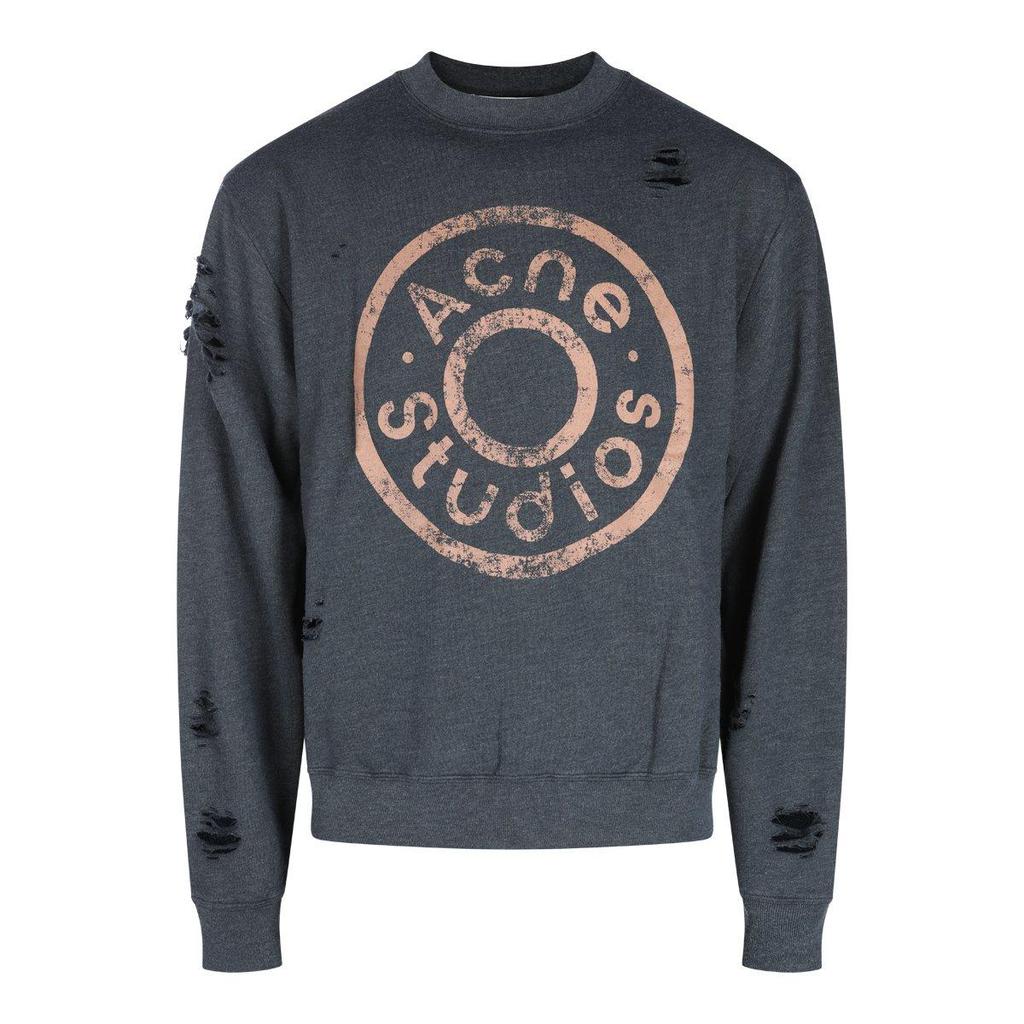 Acne Studios Distressed Logo Printed Sweatshirt