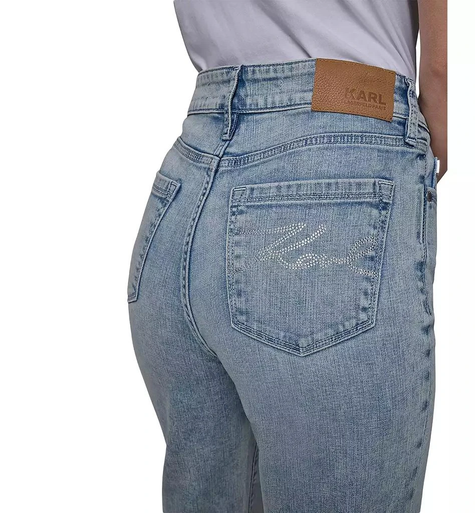Karl Lagerfeld Paris Petite Crystal-Cuff Cropped Jeans 6